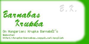 barnabas krupka business card